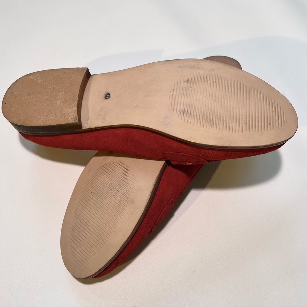 European Red Suede Leather Loafers - Picture 4 of 4